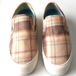 SeaVees Baja Mushroom Plaid Slip On Sneaker Platform US Size 9